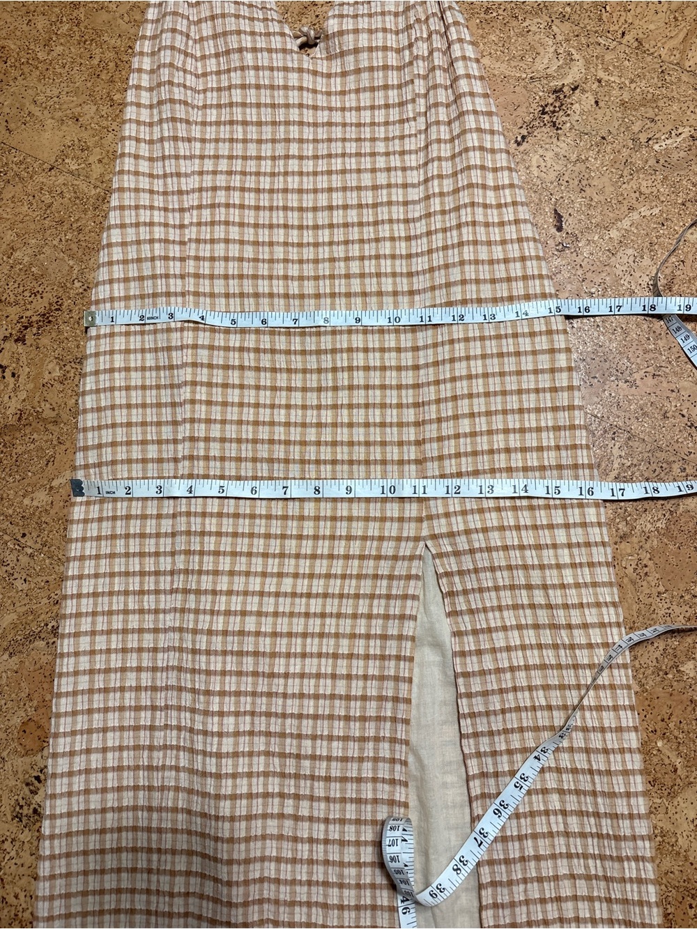 Paloma Wool Rosa Gingham Halter Dress NWOT In Cream & Brown Sz S - Picture 12 of 15